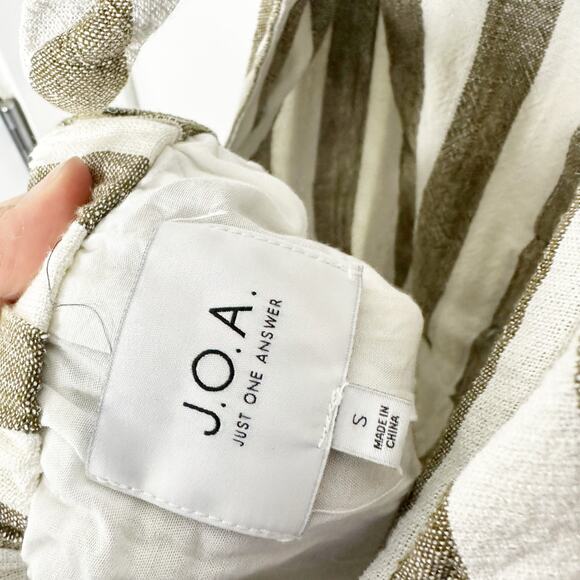 J.O.A Revolve Blue and White Stripe Linen Jumpsuit Sz S - Picture 6 of 11